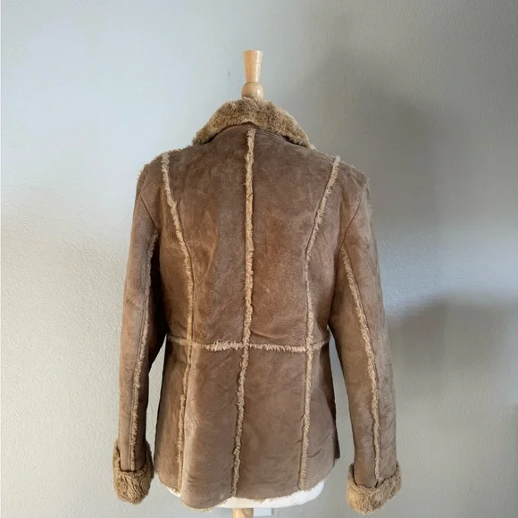 Sonoma | 90s-Y2K Tan Patchwork Genuine Leather Jacket - Picture 2 of 5